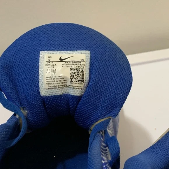Nike Vapor Fastflex Cleats 917168-400 Size 9 Royal Blue pre owned - Picture 8 of 9